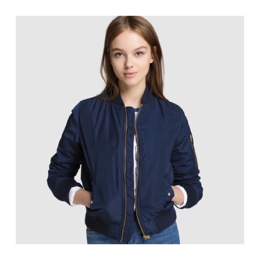 Navy blue bomber